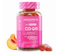 Gomitas de CoQ10 de alta potencia (250 mg) - 60 gomitas - Coenzima Q10 con EPA, DHA, vitamina B3 y zinc - Coenzima CQ10 fermentada naturalmente y de alta absorción - Novomins