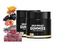 Gomitas de Shilajit Orgánico, Suplemento de Shilajit Puro del Himalaya para Hombres, Gomitas para el Bienestar, 30 unidades/caja, Suministro para 30 días por botella (2pcs)
