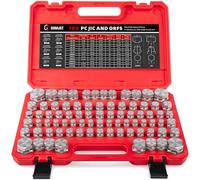 GOMJET 160 piezas JIC y ORFS Master Industrial Hydraulic Cap and Plug Hose Tube and Pipe Fitting Kit Kit Tapón y Tapón de Precisión Roscado en ORFS y 37° Dash Tamaños 4 6 8 10 12 16