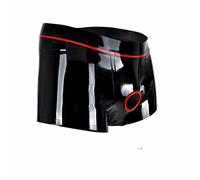 Gomma in latticeBoxer in lattice da uomo con finiture Ring Hole Lingerie boxer in lattice, nero, m