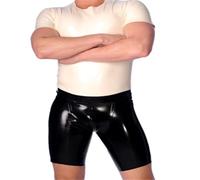 Gomma in latticeMen Latex tight boxer sexy nero biancheria intima Shor pantaloni per uomini indossare, nero, L