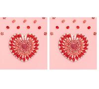 Gommy's Factory LOVE&KISSES (Sin Gluten). Tarta Regalo de Gominolas con Forma de Corazón, 41 Golosinas, 250 g (Paquete de 2)