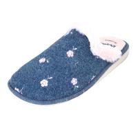 Gomus 6901 - Zapatillas De Estar por Casa Mujer Chica Especial Parquet Azul Marino con Florecillas Roses - 40, Azul Marino