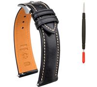 Gomvadr Correa de reloj de cuero curtido al aceite de dos tonos de liberación rápida, correa de reloj de repuesto para hombres y mujeres (18 mm, 19 mm, 20 mm, 20 mm, 20 mm, 22 mm, correa de reloj de