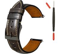 Gomvadr Correa de reloj de cuero de liberación rápida, correa de cuero curtido al aceite vintage para hombres y mujeres, 14 mm, 16 mm, 18 mm, 19 mm, 20 mm, 21 mm, 22 mm, 24 mm (19 mm, negro ceniza)