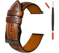 Gomvadr Correa de reloj de cuero de liberación rápida, correa de cuero curtido al aceite vintage para hombres y mujeres, 14 mm, 16 mm, 18 mm, 19 mm, 20 mm, 21 mm, 22 mm, 24 mm (19 mm, coñac con
