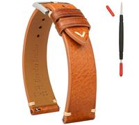 Gomvadr Correa de reloj de cuero de liberación rápida, correas de reloj de cuero de grano superior de cera de aceite, correa de repuesto para hombres y mujeres, 16 mm, 18 mm, 19 mm, 20 mm, 21 mm, 22