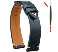 Gomvadr Correa de reloj de cuero de liberación rápida, correas de reloj de cuero de grano superior de cera de aceite, correa de repuesto para hombres y mujeres, 16 mm, 18 mm, 19 mm, 20 mm, 21 mm, 22