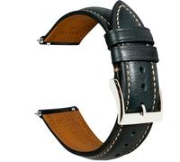 Gomvadr Correa de reloj de cuero de liberación rápida de 14 mm, 16 mm, 18 mm, 19 mm, 20 mm, 21 mm, 22 mm, 24 mm, correas de reloj de cuero de repuesto para hombres y mujeres, 22mm-Regular, Cuero, Sin