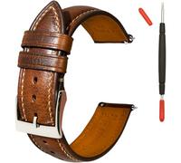 Gomvadr Correa de reloj de cuero de liberación rápida de 14 mm, 16 mm, 18 mm, 19 mm, 20 mm, XL 21 mm, 22 mm, XXL 24 mm, correas de reloj de cuero curtido al aceite vintage para hombres y mujeres