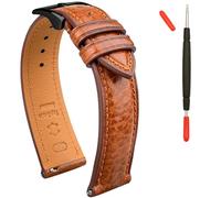 Gomvadr Correa de reloj de cuero italiano Toscana natural curtido vegetal de grano superior, 16 mm, 18 mm, 19 mm, 20 mm, 21 mm, 22 mm, XL, XXL, correas de repuesto de liberación rápida para hombres y