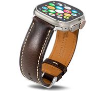 Gomvadr Correas de cuero compatibles con Apple Watch Band de 38 mm, 40 mm, 41 mm, 42 mm, 44 mm, 45 mm, 49 mm, correa de cuero curtido con aceite encerado para hombres y mujeres, iWatch Ultra 2/1 SE