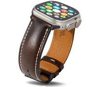 Gomvadr Correas de cuero compatibles con Apple Watch Band de 38 mm, 40 mm, 41 mm, 42 mm, 44 mm, 45 mm, 49 mm, correa de cuero curtido con aceite encerado para hombres y mujeres, iWatch Ultra 2/1 SE