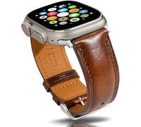 Gomvadr Correas de cuero vintage compatibles con Apple Watch Band de 38 mm, 40 mm, 41 mm, 42 mm, 44 mm, 45 mm, 49 mm, correa de cuero curtido con aceite encerado para hombres y mujeres, iWatch Ultra