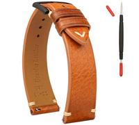 Gomvadr Correas de reloj de cuero italiano, correas de reloj de piel auténtica curtida vegetal natural de grano superior, correa de reloj de piel de becerro para hombres y mujeres, 16 mm, 18 mm, 19 mm