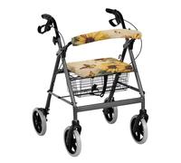 Gomyblomy Rollator Walker Accessories - Fundas de asiento para mujer, diseño de girasol, mariposa, estilo vintage, fundas de asiento y respaldo para personas mayores, fundas antipolvo