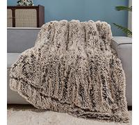 GONAAP Manta de Piel sintética mullida Color marrón Helado, súper Suave y acogedora, Manta Peluda de Felpa para sofá, Cama (marrón Helado, Manta (50 x 60 Pulgadas)