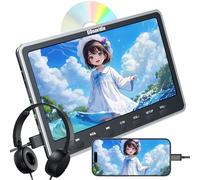 GOnavidio 12 Pulgadas Reproductor de DVD para Reposacabezas con Entrada HDMI, Reproductor de DVD para Coche con Soporte para Auriculares Gratis Tarjeta USB/SD, Región Libre (sin batería)