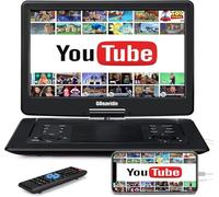 GOnavidio 17,9" DVD Portátil para Coche Niños con HDMI Pantalla Ancha de 16", Reproductor de DVD con Batería Recargable de 6 Horas, Soporta USB/SD, MP4, MKV