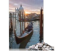 Góndola al Atardecer en Venecia. Rompecabezas Educativo, Actividades Familiares. Rompecabezas de cartón Premium para Mujeres y Hombres 1000 Piezas (75 x 50 cm).