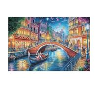 Góndola de Canal de Venecia Campo Naturaleza Salvaje Puzzle 1000 Piezas Alivio De Estrés Rompecabezas para Hombres Y Mujeres Decoración Hogar Estera Portátil 3D Moderno 1000 PCS