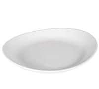 12 Platos Gondola Tivoli En Porcelana Blanca Cm 26X23 Hecho En Italia