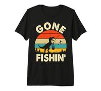 Gone Fishin' Funny Fishing Dinosaur Fisherman Niño Niños Camiseta Premium