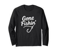 Gone Fishin' Funny Fishing Hook Shirt Hombres Mujeres Niños Pescadores Manga Larga