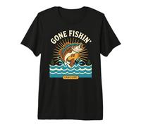 Gone Fishin Lake Life Bass Fishing Angler Barco de Vacaciones Camiseta Premium