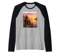 Gone Fishin Pesca Divertida Amante de la Pesca Camiseta Camiseta Manga Raglan