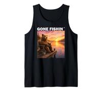 Gone Fishin Pesca Divertida Amante de la Pesca Camiseta Camiseta sin Mangas