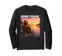 Gone Fishin Pesca Divertida Amante de la Pesca Camiseta Manga Larga