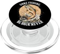 Gone Fishing, Be Back Never Fly Fishing Angler PopSockets PopGrip para MagSafe