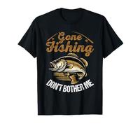 Gone Fishing Don't Bother Me Fisherman Fish Vintage Pescador Camiseta
