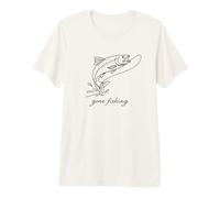 Gone Fishing Trout Line Art Regalo de Pescador Minimalista Camiseta Premium