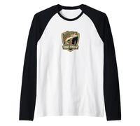 Gone for Fishin' Vintage Bass Jump Angler Retro Lake Life Camiseta Manga Raglan