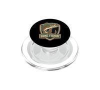 Gone for Fishin' Vintage Bass Jump Angler Retro Lake Life PopSockets PopGrip para MagSafe