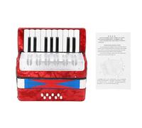 Gonetre 17 Key 8 Bass Piano Accordion Instrumento Musical Musical Decoración de Celuloides Ligero Duración Decrena Fácil de Aprender para los Estudiantes para Estudiantes Niños Red Blue (Rojo)