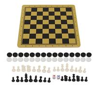 Gonetre 3 en 1 Juego de Ajedrez de Madera Conjunto de Juegos de Juguete de Ajedrez Internacionales para Acampar Familiar, Apariencia Suave Material de Plástico