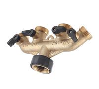 Gonetre Adaptador de Grifo Divisor de Manguera de Latón de 4 Vías con | Equipo de Riego de Jardín, Conector de Latón Resistente a la Corrosión, Diseño Sellado a Prueba de Fugas, Se Adapta a Hilo