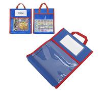 Gonetre Bolsa portátil para libros de niños, bolsa de lectura de bolsillo transparente con asa cosida para almacenamiento de tareas, suministros escolares, material de PVC duradero