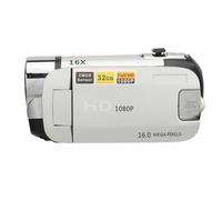 Gonetre Cámara Digital Videocámara de 16MP 1080P Grabadora de Pantalla Giratoria de 2,4 Pulgadas con Luz de Relleno para Fotografía (Plata)