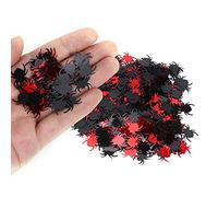 Gonetre Confeti de Fiesta de Halloween Forma Horrible Confeti de PVC Decorativo de Vacaciones de Múltiples Formas Decoraciones Aterradoras de Bricolaje 60 G para Decoraciones (Araña Negra + Araña