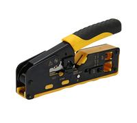 Gonetre Crimpadora de cable de datos modular de trinquete Rj45 Herramienta de crimpado Pelacables Ratcheting Modular Cable Crimper 6p 8p Multifuncional Pelacables para Rj11 Rj12 Estándar Rj45