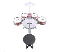 Gonetre Juego de Batería de Jazz para Niños, Kit de Batería para Niños Pequeños de 5 Piezas, Instrumento Musical de Juguete con Taburetes, Educativo de Percusión para Niños y Niñas,