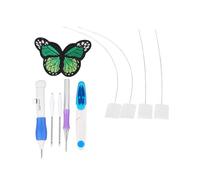 Gonetre Kit de Iniciación de Bordado con Aguja de Punzón, Pluma para Bordar, Conjunto de Herramientas para Manualidades, Suministros de Aguja de Punzón
