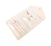 Gonetre Kit de Recortador de Cejas, Juego de Modelado de Precisión de 7 | Tijeras y Pinzas de Acero Inoxidable, Bolsa de Cuero de PU, Portátiles para el Cuidado del Hogar y Viajes