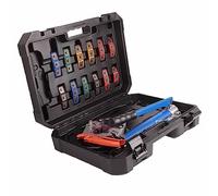 Gonetre Manual de Auto Manual CA Manguera Kit Portable Manguera Hidráulica Herramienta de Engaño con 7 Juegos de Troqueles para la Reparación de Aire Acondicionado del Automóvil