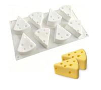 Gonetre Molde para Queso, Molde para Hornear de Silicona, 8 Cavidades Triangulares para Mousse de Chocolate y Dulces
