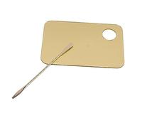 Gonetre Paleta de Mezcla de Maquillaje Acrílica Dorada Profesional con Espátula para Base, Mezcla de Arte de Uñas, Superficie Lisa Duradera, Liviana, Portátil, Imprescindible para